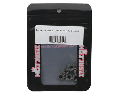 175RC Associated RC10B7 Serrated Wheel Nuts (Black) (6)