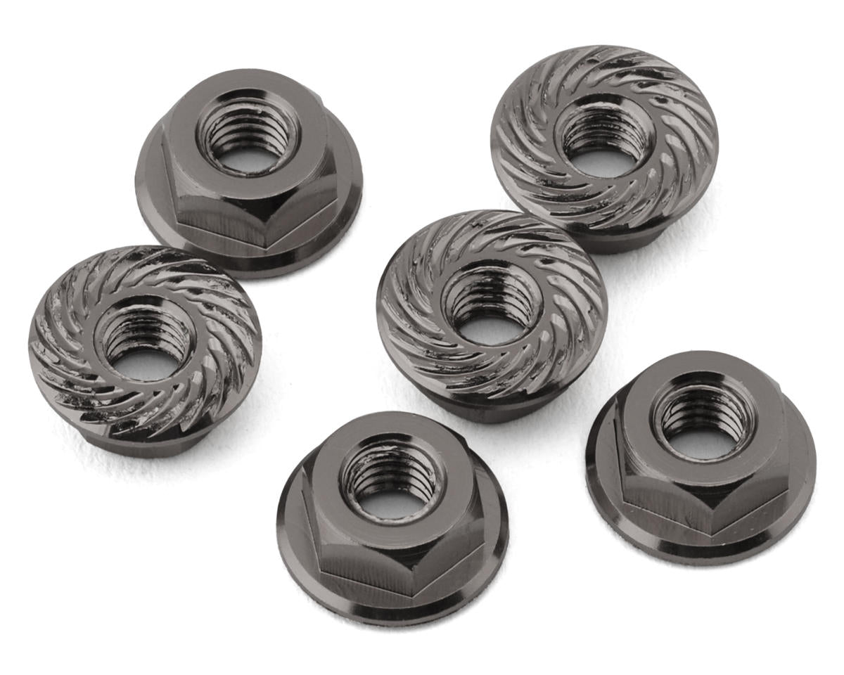 175RC Associated RC10B7 Serrated Wheel Nuts (Grey) (6)