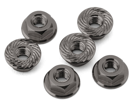175RC Associated RC10B7 Serrated Wheel Nuts (Grey) (6)