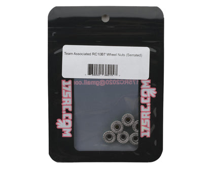 175RC Associated RC10B7 Serrated Wheel Nuts (Grey) (6)