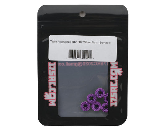 175RC Associated RC10B7 Serrated Wheel Nuts (Purple) (6)