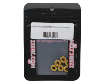 175RC Associated RC10B7 Serrated Wheel Nuts (Gold) (6)