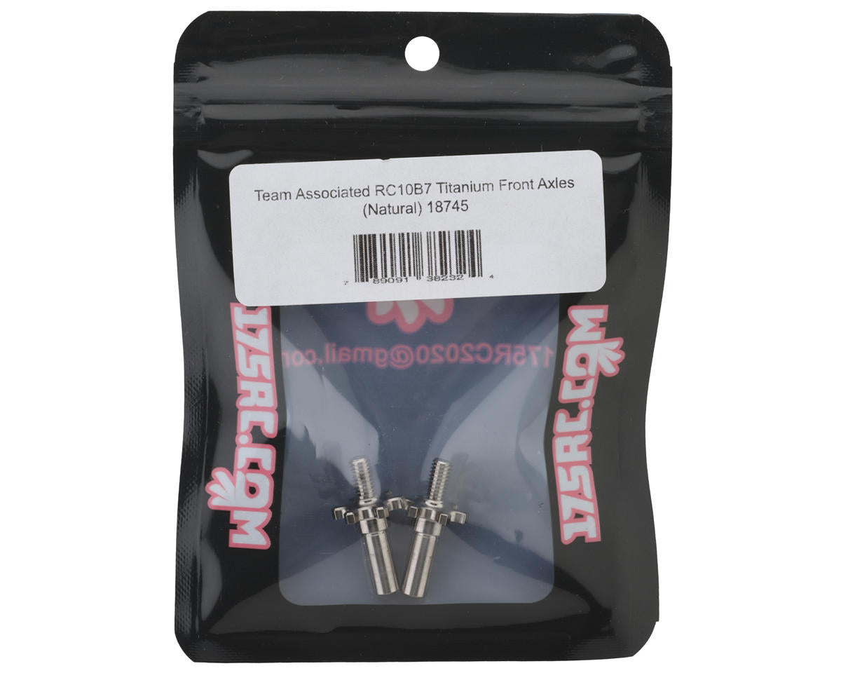 175RC Associated RC10B7 Titanium Front Axles (Silver)