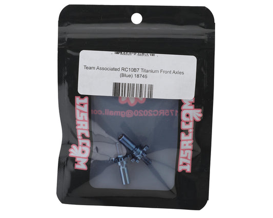 175RC Associated RC10B7 Titanium Front Axles (Blue)
