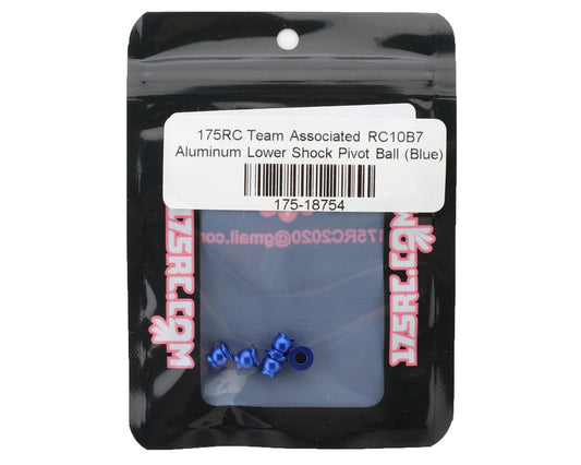 175RC Team Associated RC10B7 Aluminum Lower Shock Pivot Ball (Blue) (4)