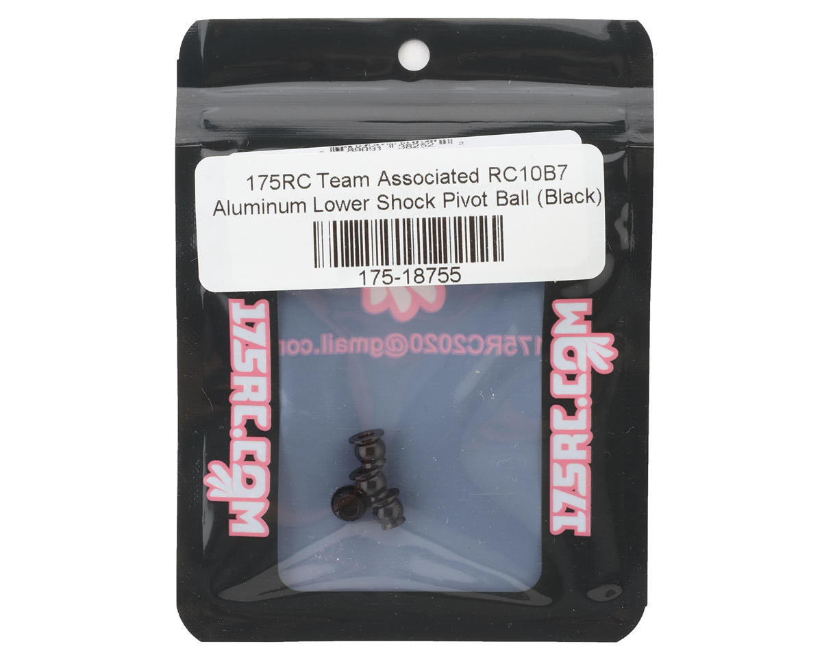 175RC Team Associated RC10B7 Aluminum Lower Shock Pivot Ball (Black) (4)