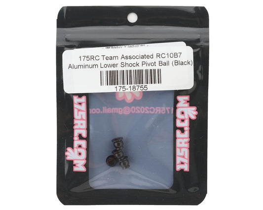 175RC Team Associated RC10B7 Aluminum Lower Shock Pivot Ball (Black) (4)
