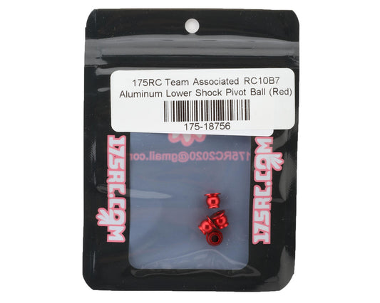175RC Team Associated RC10B7 Aluminum Lower Shock Pivot Ball (Red) (4)