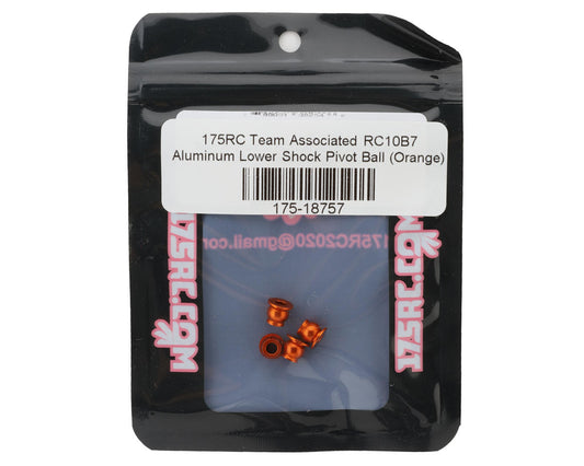 175RC Team Associated RC10B7 Aluminum Lower Shock Pivot Ball (Orange) (4)