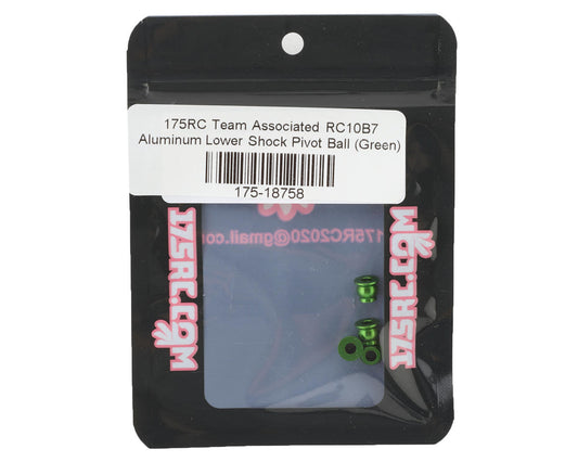 175RC Team Associated RC10B7 Aluminum Lower Shock Pivot Ball (Green) (4)