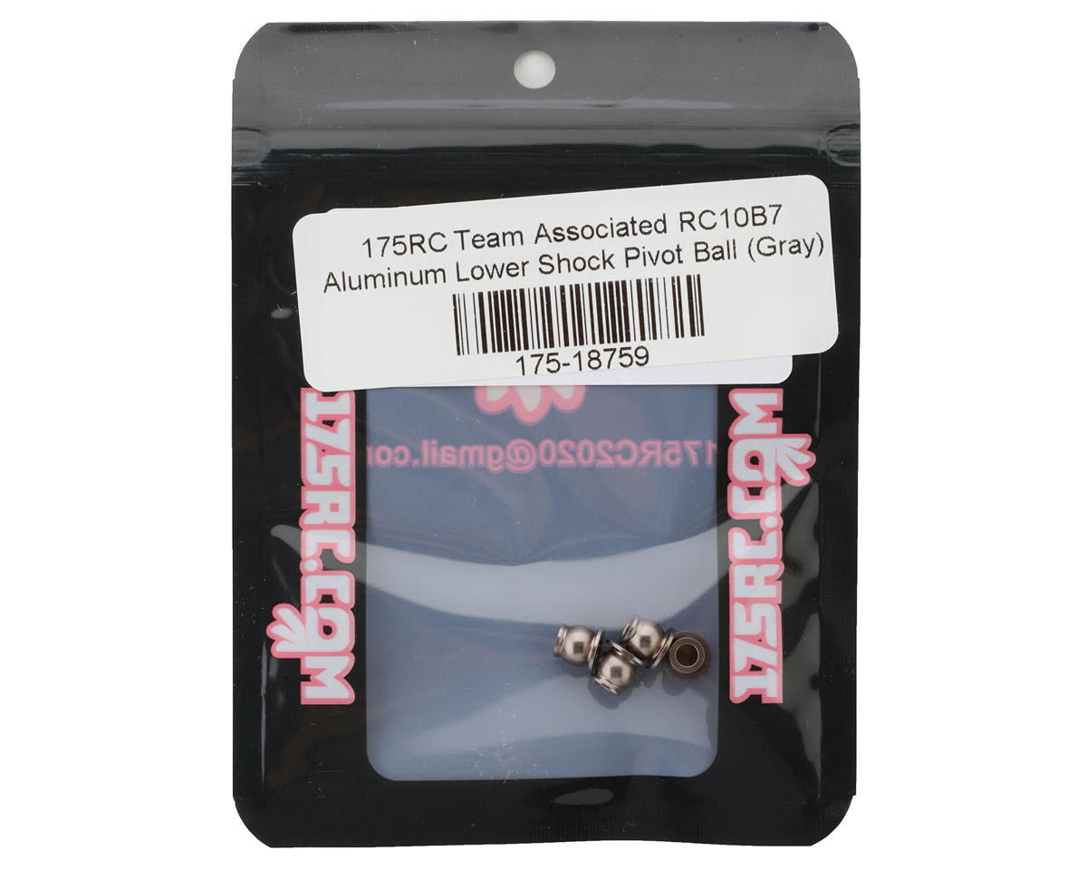 175RC Team Associated RC10B7 Aluminum Lower Shock Pivot Ball (Grey) (4)