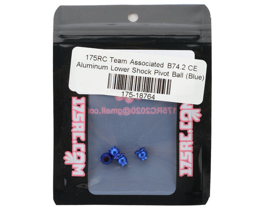175RC Team Associated B74.2 CE Aluminum Lower Shock Pivot Ball (Blue) (4)