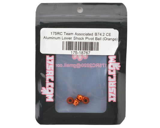 175RC Team Associated B74.2 CE Aluminum Lower Shock Pivot Ball (Orange) (4)