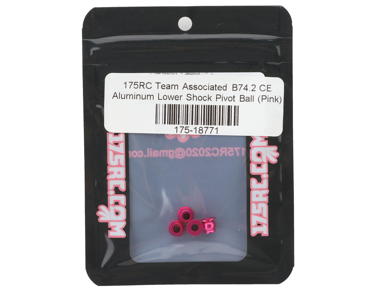 175RC Team Associated B74.2 CE Aluminum Lower Shock Pivot Ball (Pink) (4)