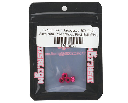 175RC Team Associated B74.2 CE Aluminum Lower Shock Pivot Ball (Pink) (4)