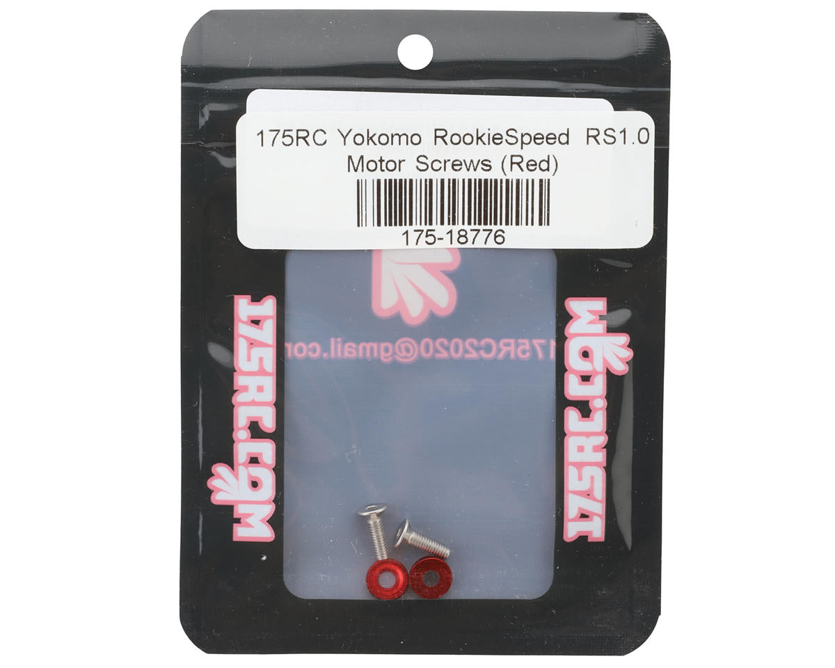 175RC Yokomo RookieSpeed RS1.0 Motor Screws (Red) (2)
