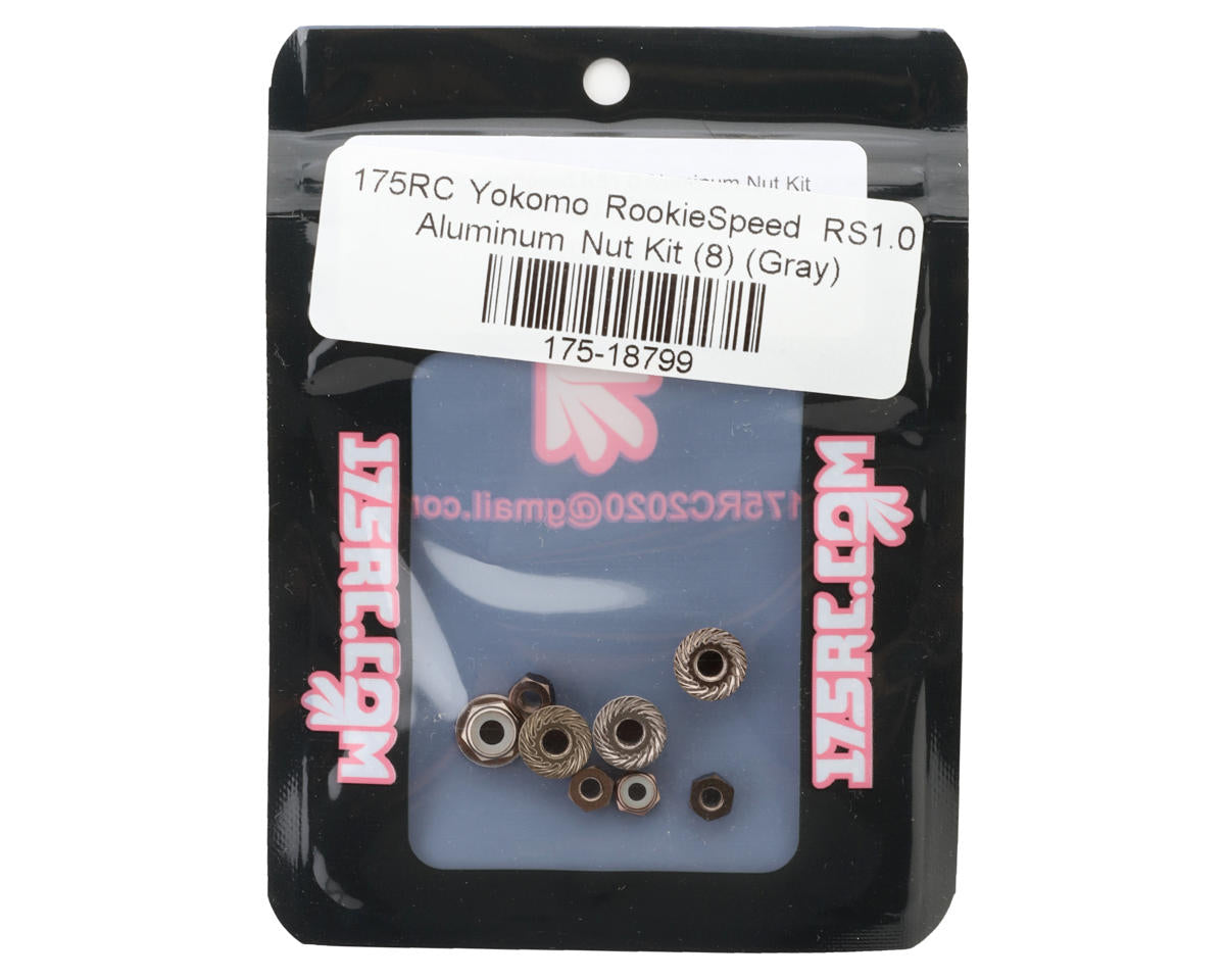 175RC Yokomo RookieSpeed RS1.0 Aluminum Nut Kit (Grey) (8)