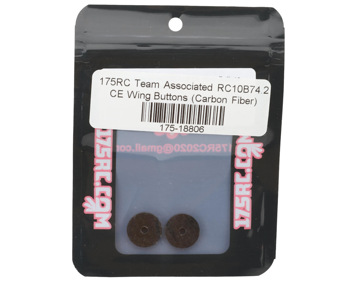 175RC Team Associated RC10B74.2 CE Carbon Fiber Wing Buttons (2)