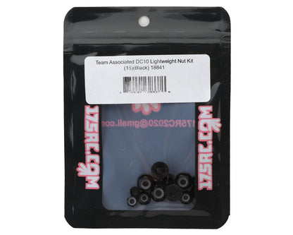 175RC Team Associated DC10 Lightweight Aluminum Nuts Kit (Black) (15)