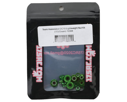 175RC Team Associated DC10 Lightweight Aluminum Nuts Kit (Green) (15)