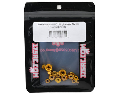175RC Team Associated DC10 Lightweight Aluminum Nuts Kit (15) (Gold)