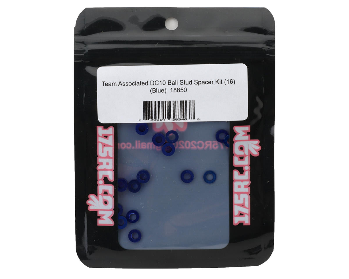 175RC Team Associated DC10 Aluminum Ball Stud Spacers Kit (Blue) (16)
