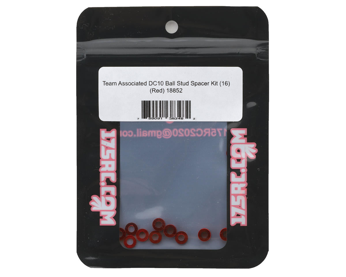 175RC Team Associated DC10 Aluminum Ball Stud Spacers Kit (Red) (16)