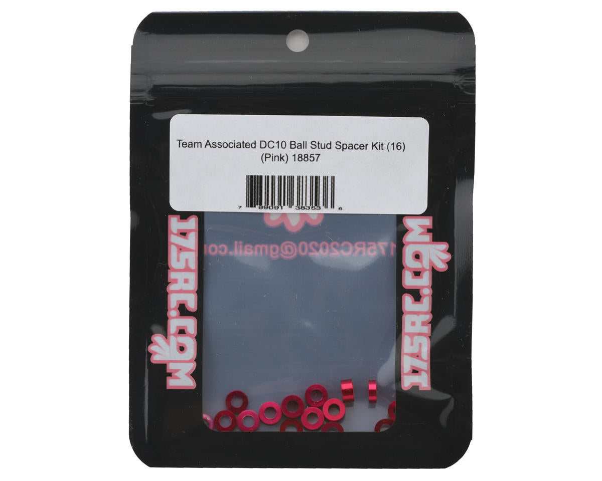 175RC Team Associated DC10 Aluminum Ball Stud Spacers Kit (Pink) (16)
