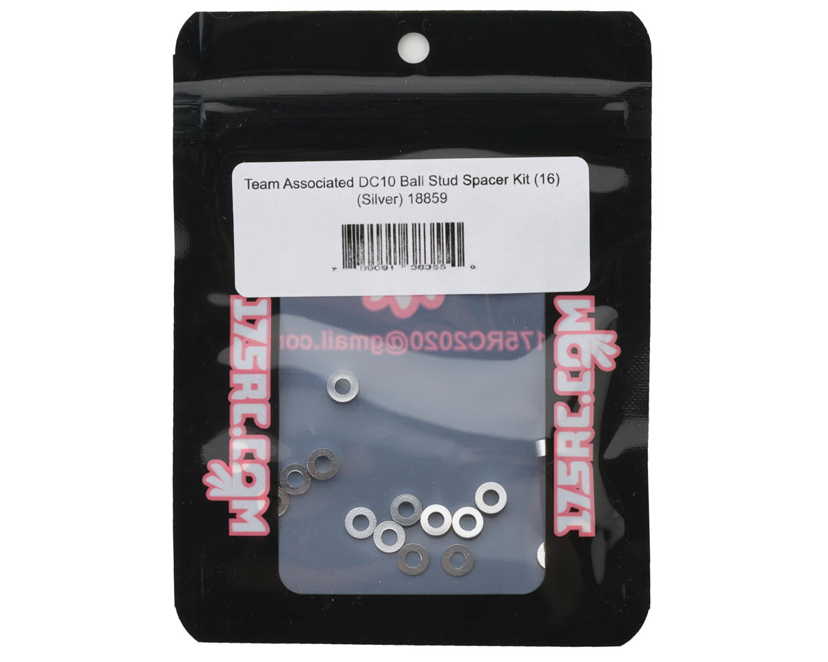 175RC Team Associated DC10 Aluminum Ball Stud Spacers Kit (Silver) (16)