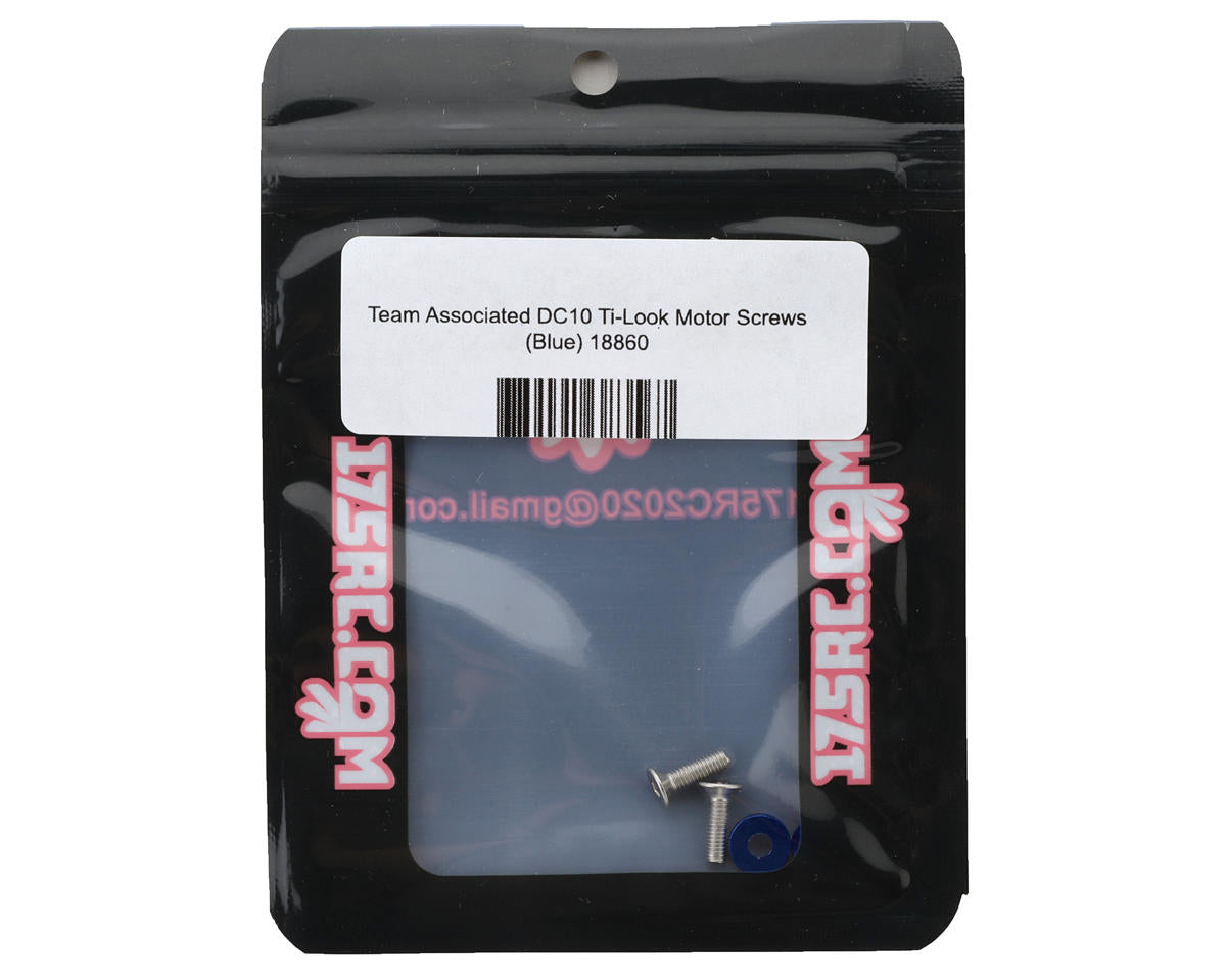 175RC Team Associated DC10 Ti-Look Motor Screws (Blue)