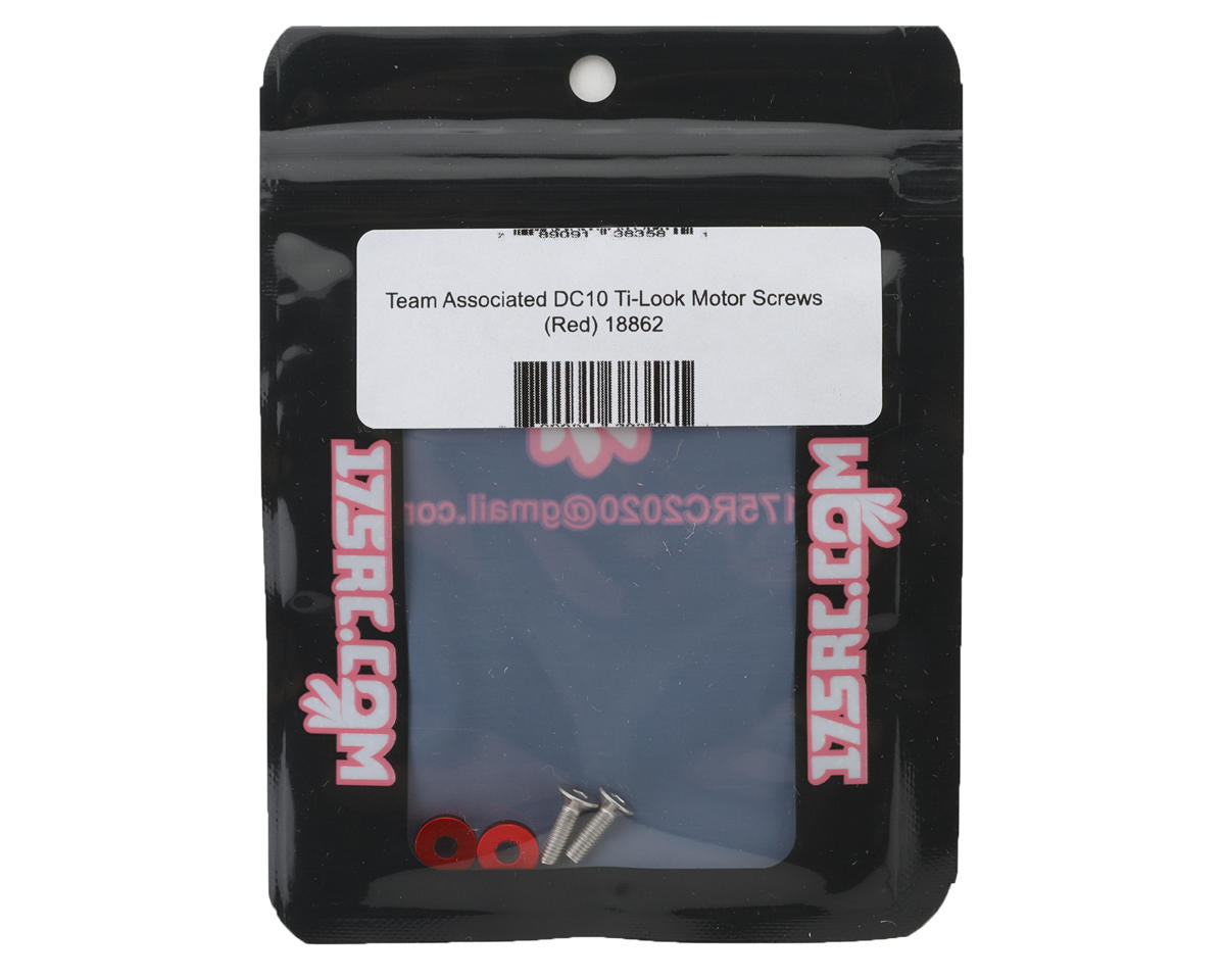 175RC Team Associated DC10 Ti-Look Motor Screws (Red)