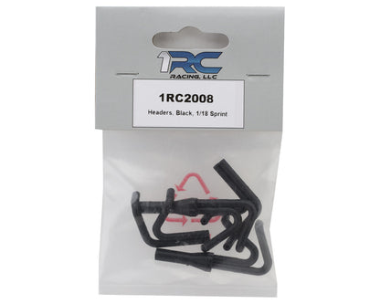 1RC Racing 1/18 Sprint Header Set (Black)