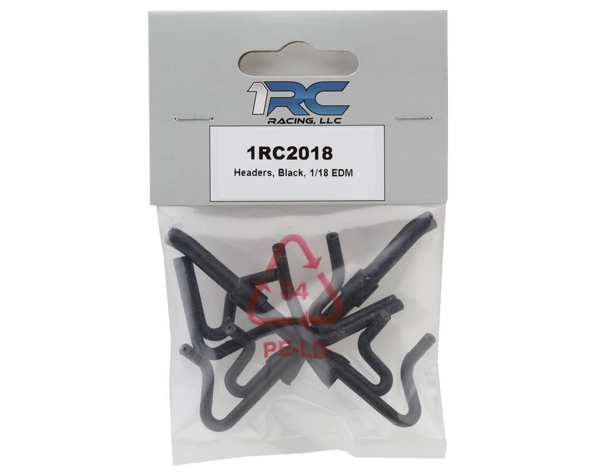 1RC Racing 1/18 EDM Header Set (Black)