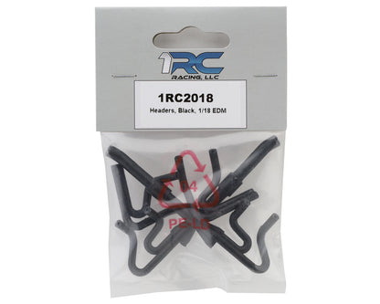 1RC Racing 1/18 EDM Header Set (Black)