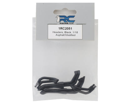 1RC Racing 1/18 Asphalt Modified Headers (Black)