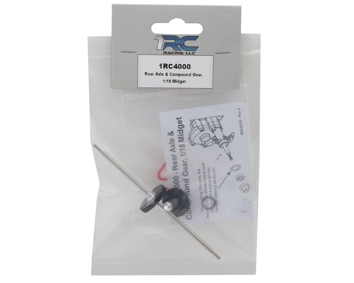 1RC Racing 1/18 Midget Rear Axle & Compound Gear Set