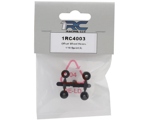 1RC Racing 1/18 Sprint Offset Wheel Hexes (+1-2mm) (4)