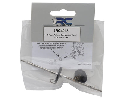 1RC Racing 1/18 Midget/Asphalt Modified HD Rear Axle & Compound Gear Set