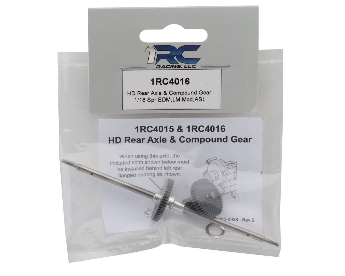 1RC Racing HD Rear Axle & Compound Gear Set