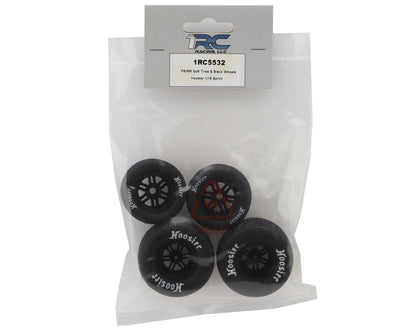 1RC Racing 1/18 Pre-Mounted Hoosier Sprint Tires (Black) (4) (Front & Rear)