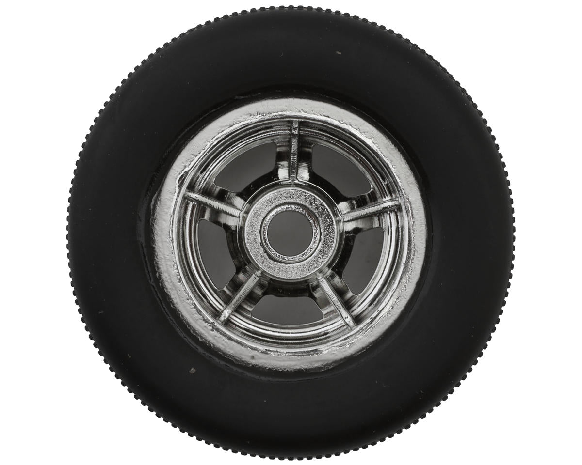 1RC Racing Pre-Mounted 1/18 Asphalt Late Model Hoosier Tires (Chrome) (4) (F/R)