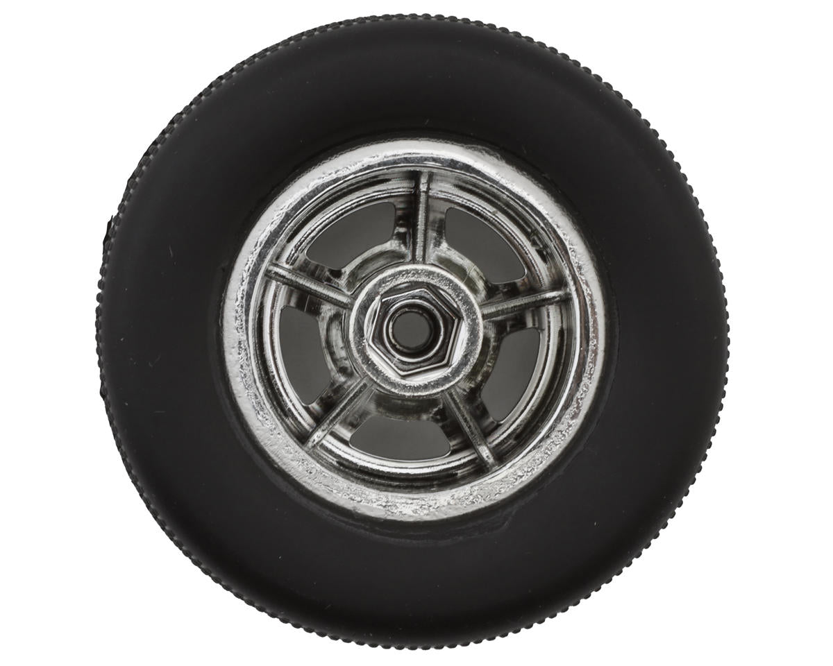 1RC Racing Pre-Mounted 1/18 Asphalt Late Model Hoosier Tires (Chrome) (4) (F/R)