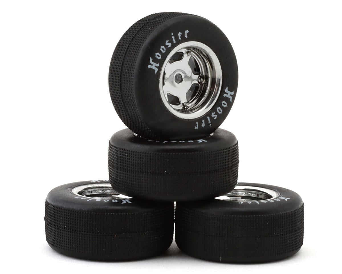 1RC Racing 1/24 Asphalt Late Model Pre-Mounted Tires (Chrome) (4) (Front & Rear)
