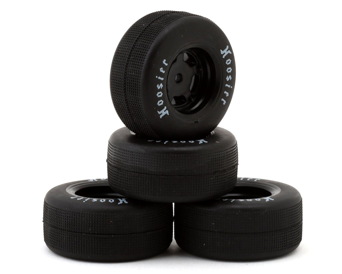 1RC Racing 1/24 Asphalt Late Model Pre-Mounted Tires (Black) (4) (Front & Rear)