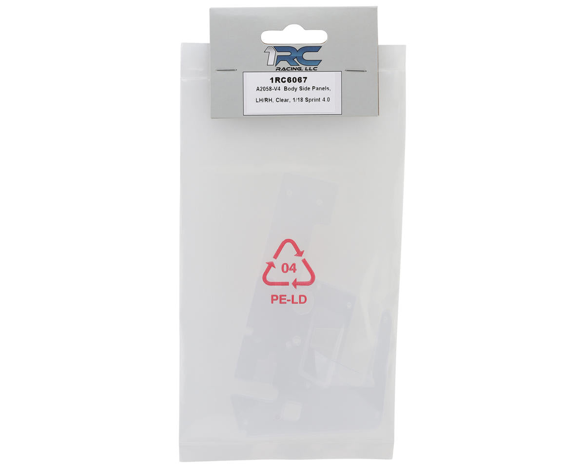 1RC Racing 1/18 Sprint 4.0 Body Side Panel Set (Clear)