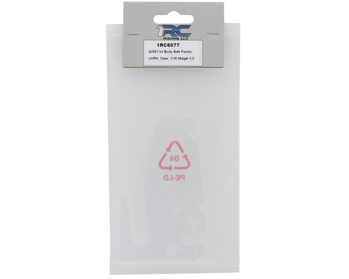 1RC Racing 1/18 Midget 4.0 Body Side Panel Set (Clear)
