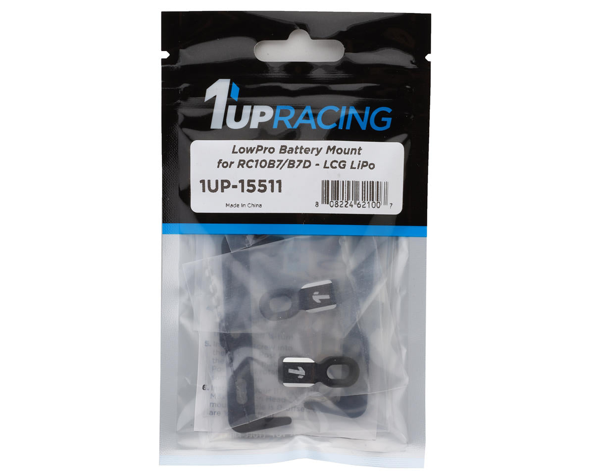1UP Racing RC10B7/B7D Aluminum LowPro Battery Mount (Black)
