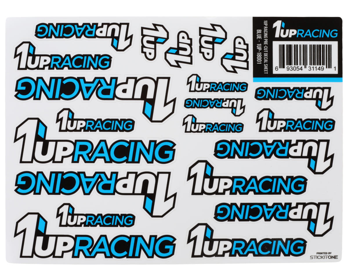 1UP Racing Pre-Cut Decal Sheet (Blue)