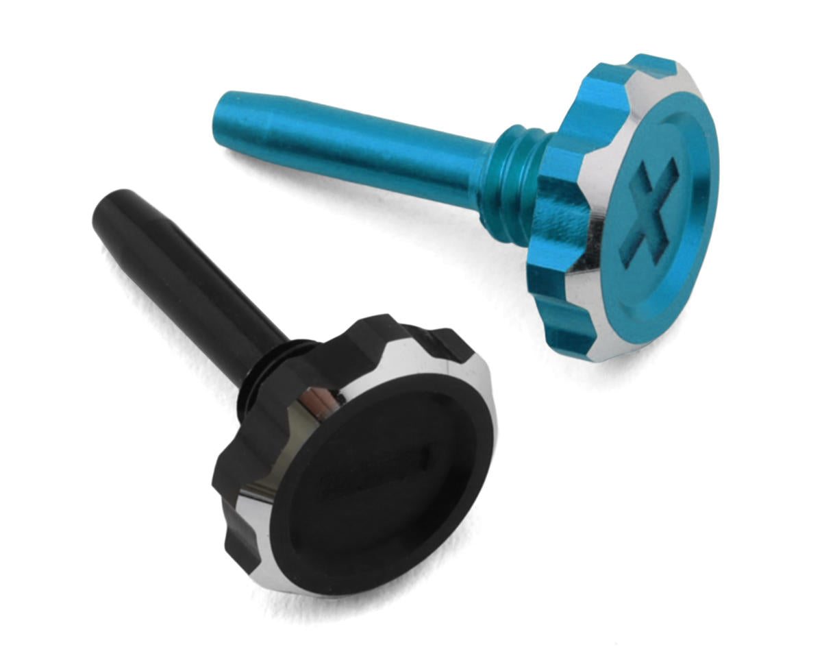 1UP Racing "Lockdown" Adjustable Bullet Plug Grips (Bright Blue/Black)