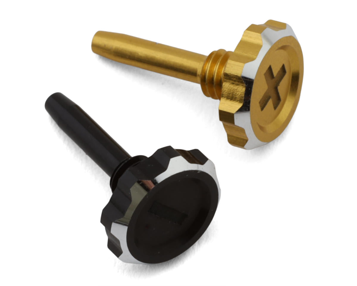 1UP Racing "Lockdown" Adjustable Bullet Plug Thumb Screws (Gold/Black)